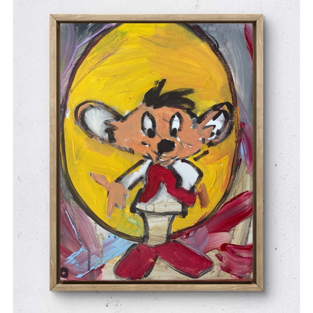 OMAN Speedy Gonzales Original Painting 11x14 Canvas Pop Art Cartoon Mouse